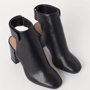 H&M Open-heeled Black Boots Size: 6
